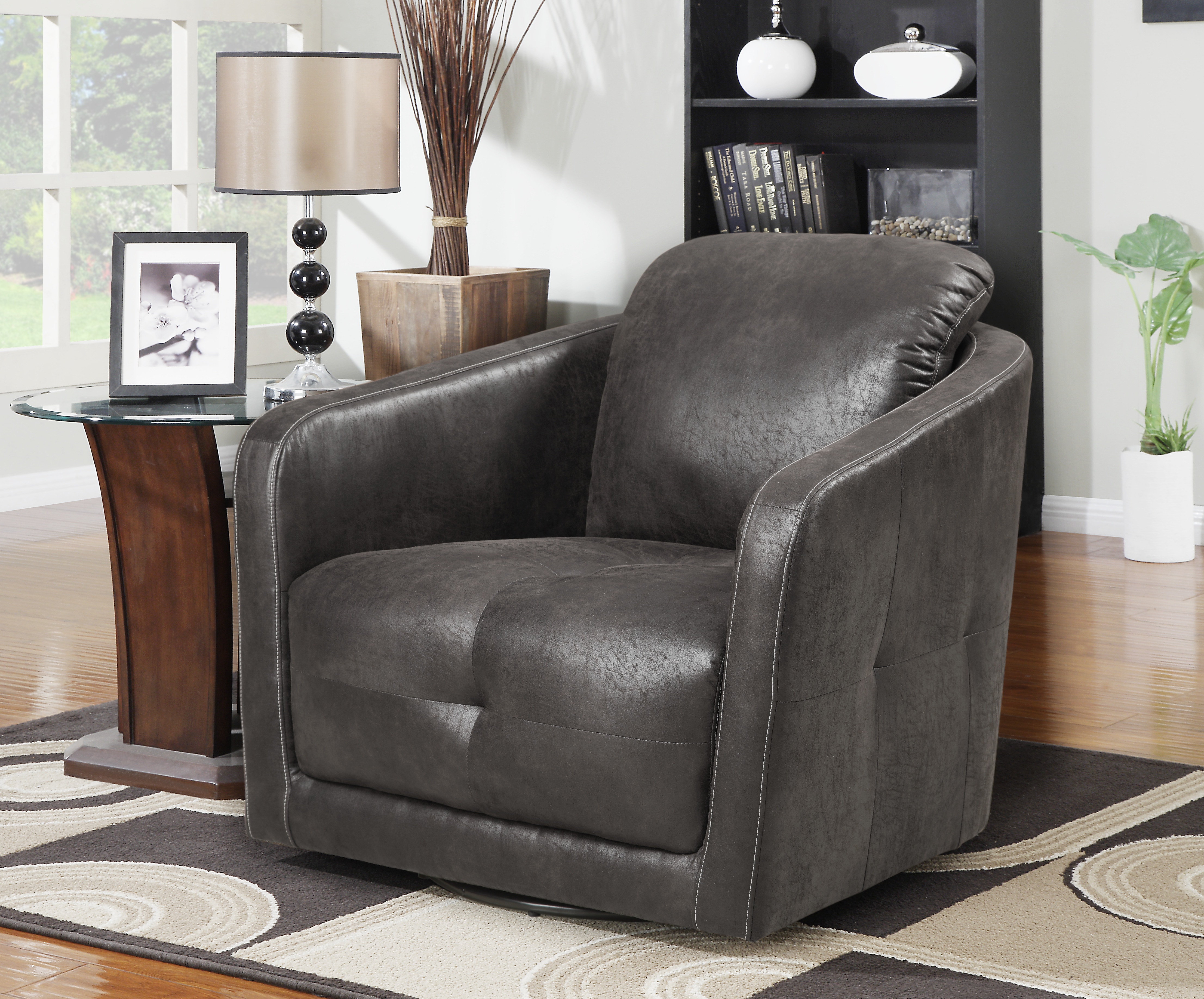 Emerald Home Furnishings Living Room swivel accent chair U3381A 04