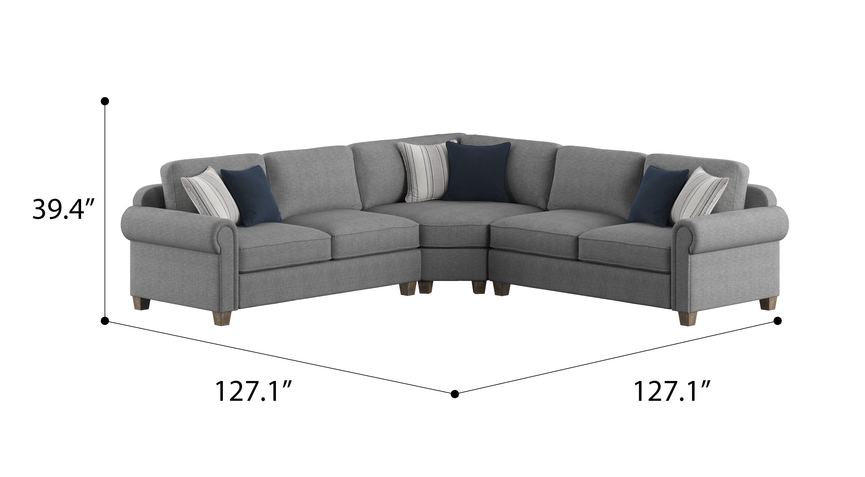 Emerald Home Furnishings Living Room Sasha-Sectional With 6