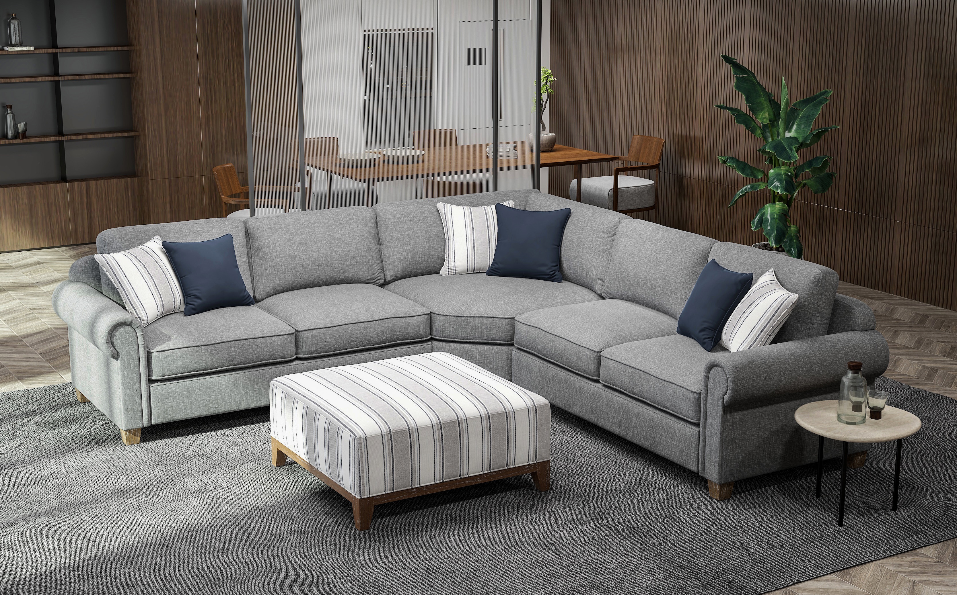 Emerald Home Furnishings Living Room Sasha-Sectional With 6