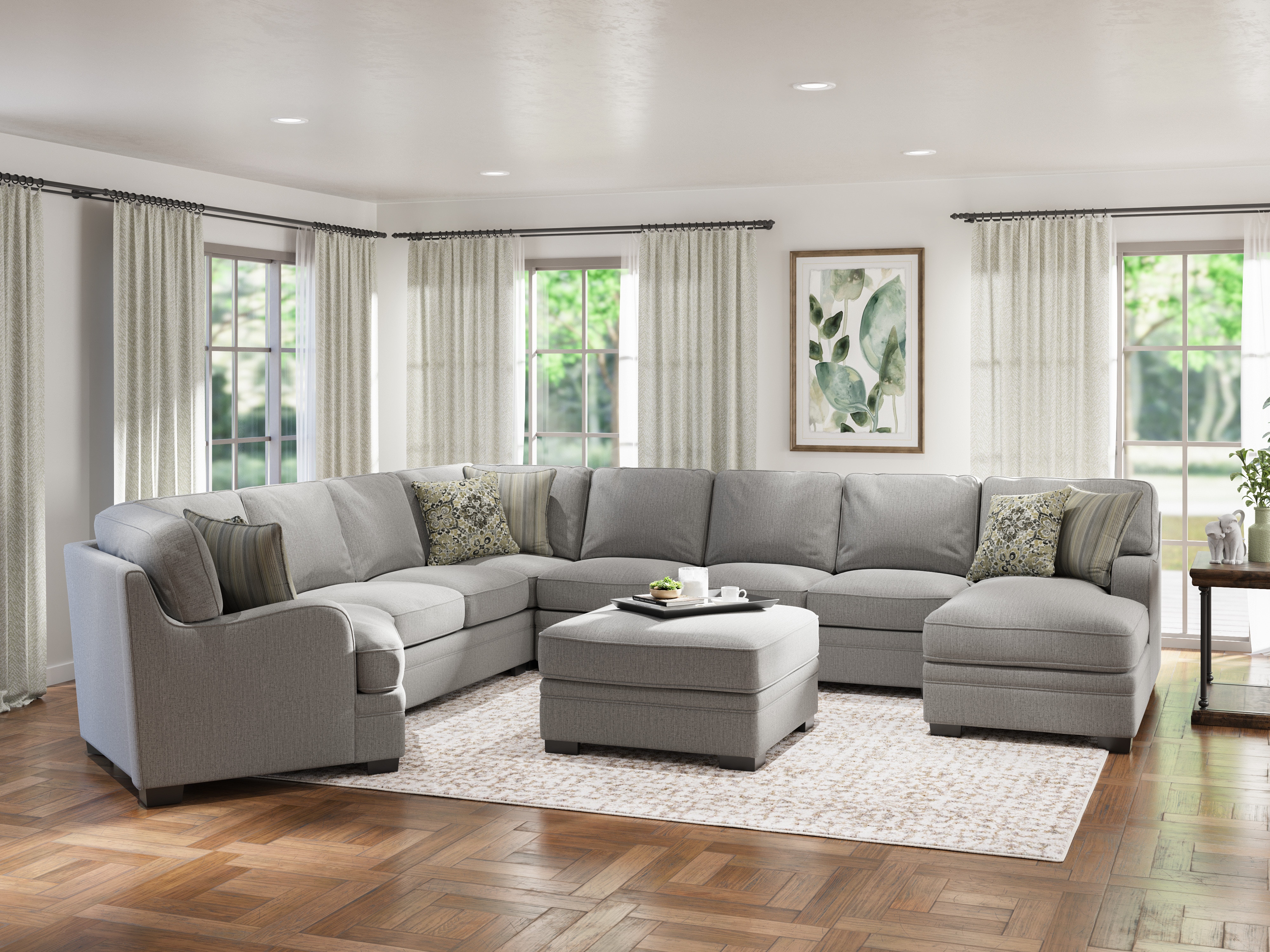Emerald Home Furnishings Living Room 6 Piece Sectional U4315-29-30