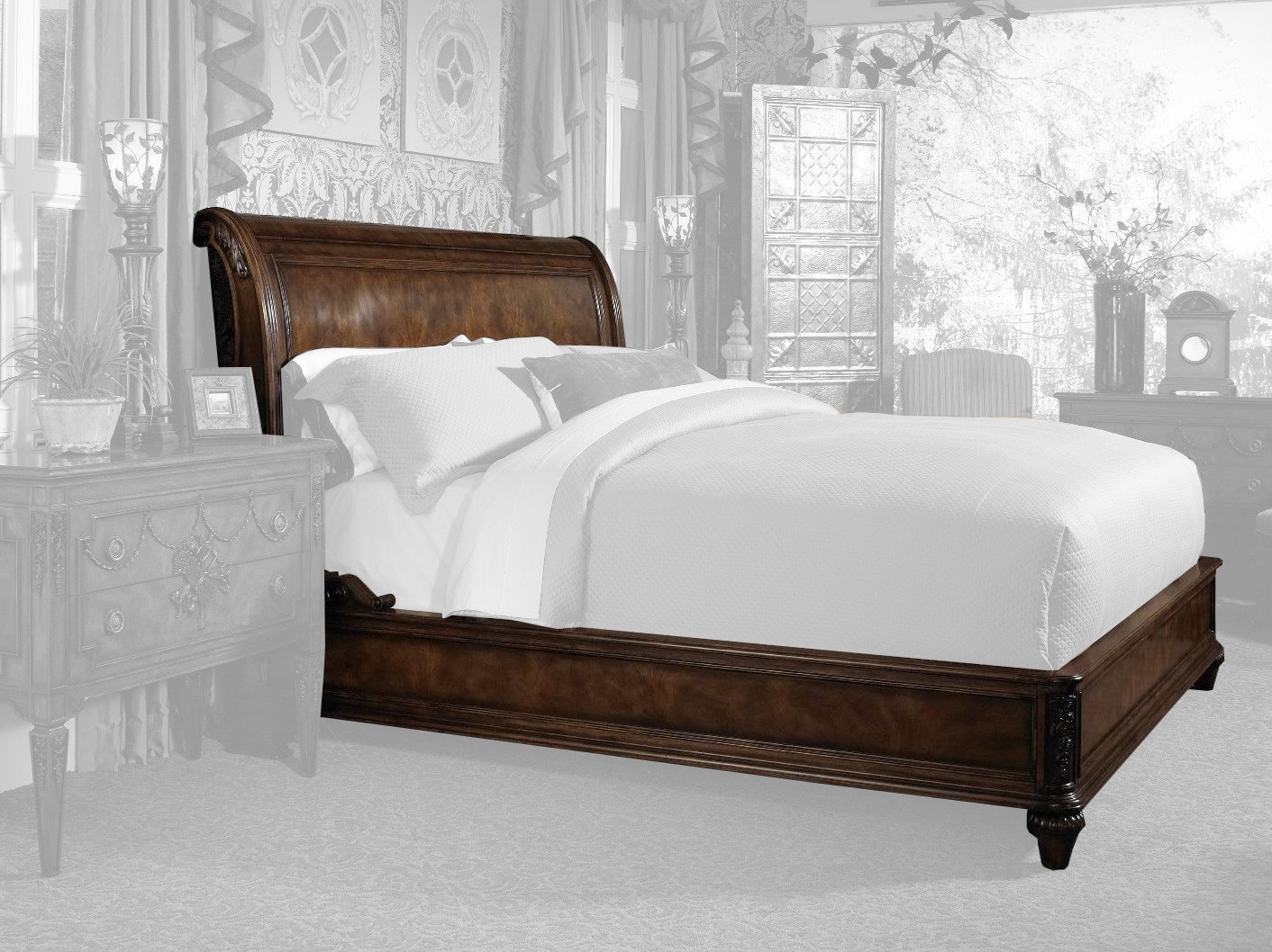 Fine Furniture Design 1150351/352/353 Sleigh Queen Bed INTERIORS