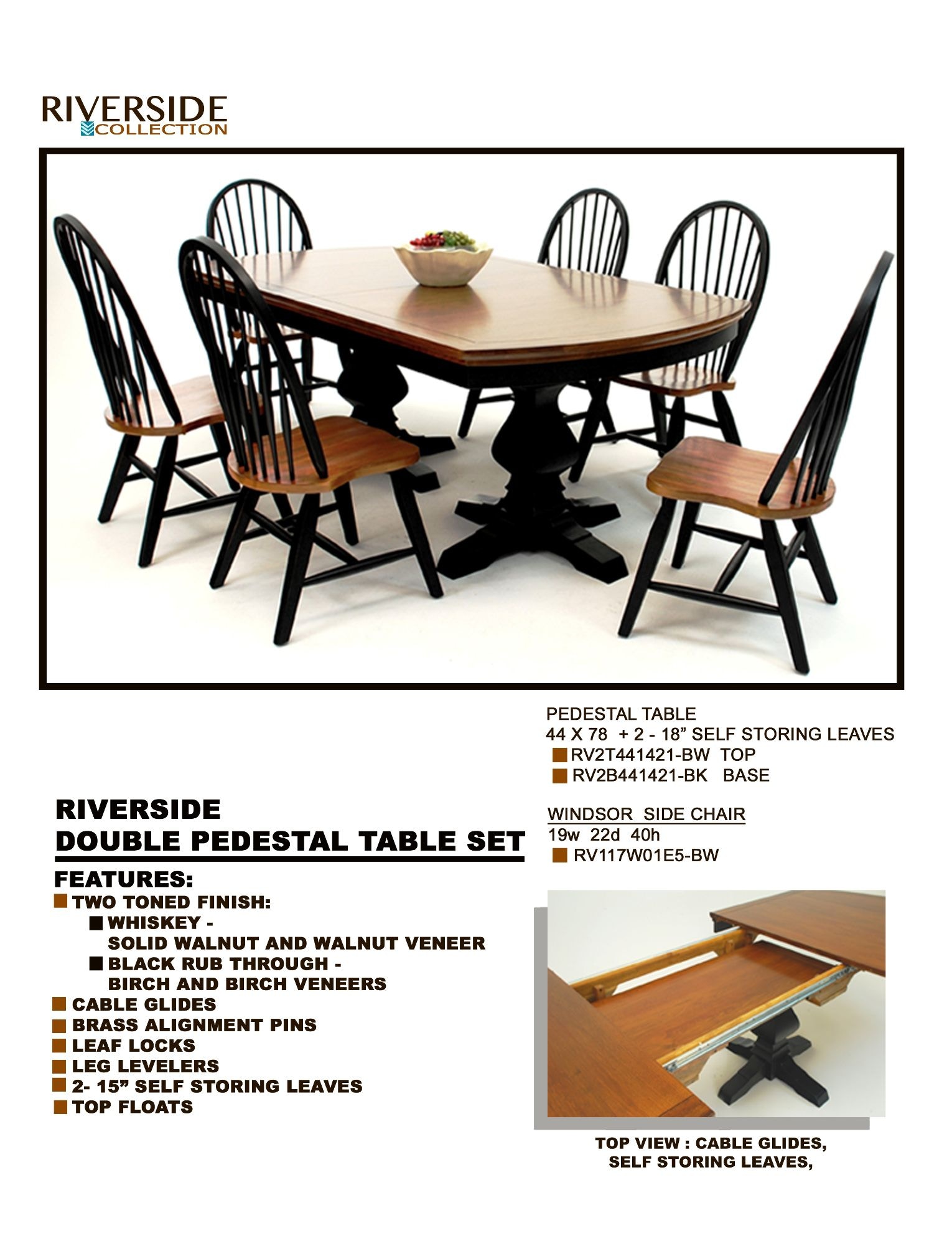 Gs Furniture Dining Room Double Pedestal Table Top