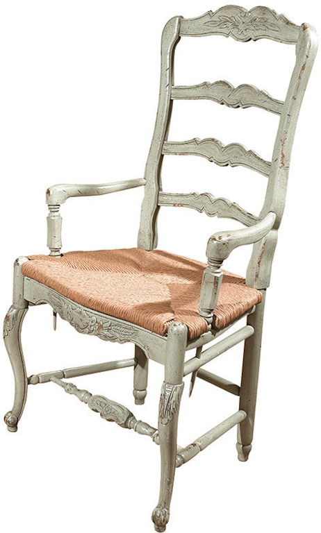 New Country French Arm Chair With Rush Seat Hb435039