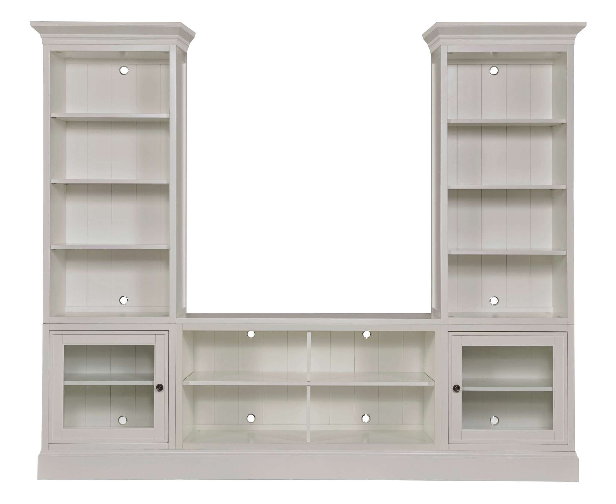 Hammary Structures 267401R Quad Bookcase Console With Display Piers