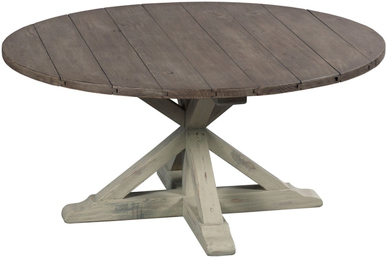 Hammary Reclamation Place Trestle Round Cocktail Table 523-911W