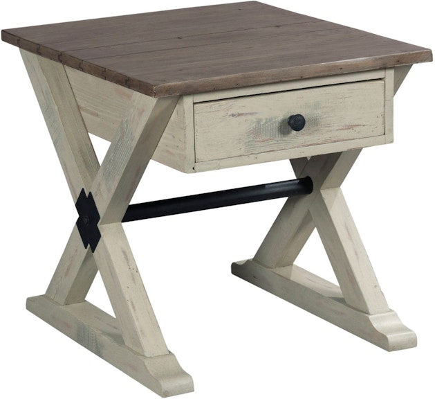 Hammary Reclamation Place Trestle Drawer End Table 523-915W