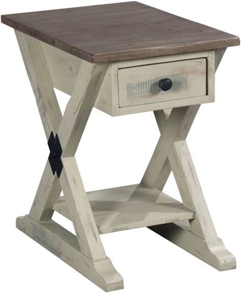 Hammary Reclamation Place Trestle Chairside Table 523-916W