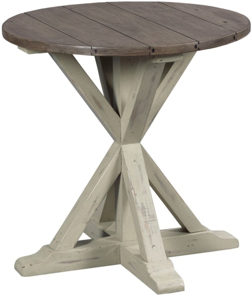 Hammary Reclamation Place Trestle Round End Table 523-918W