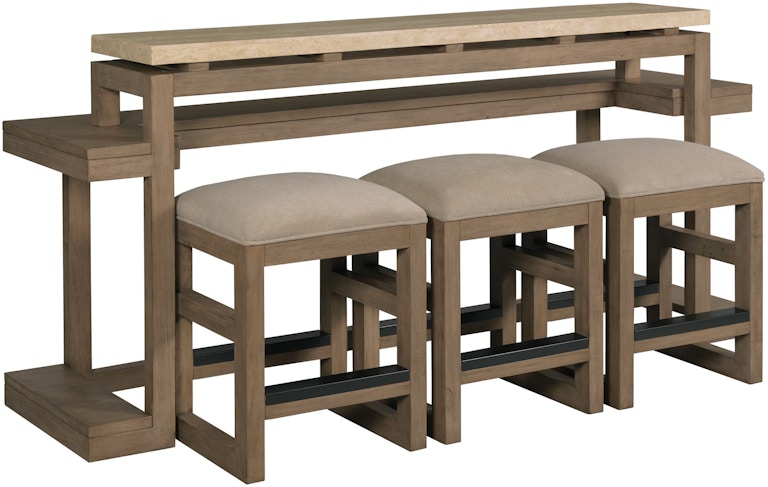 Hammary Nash Counter Console With 3 Stools 208-587