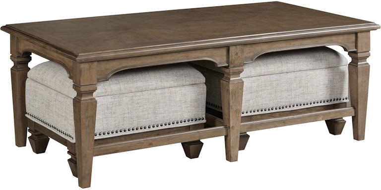 Hammary Maribelle Nesting Coffee Table With 2 Ottomans - Package 373-910R