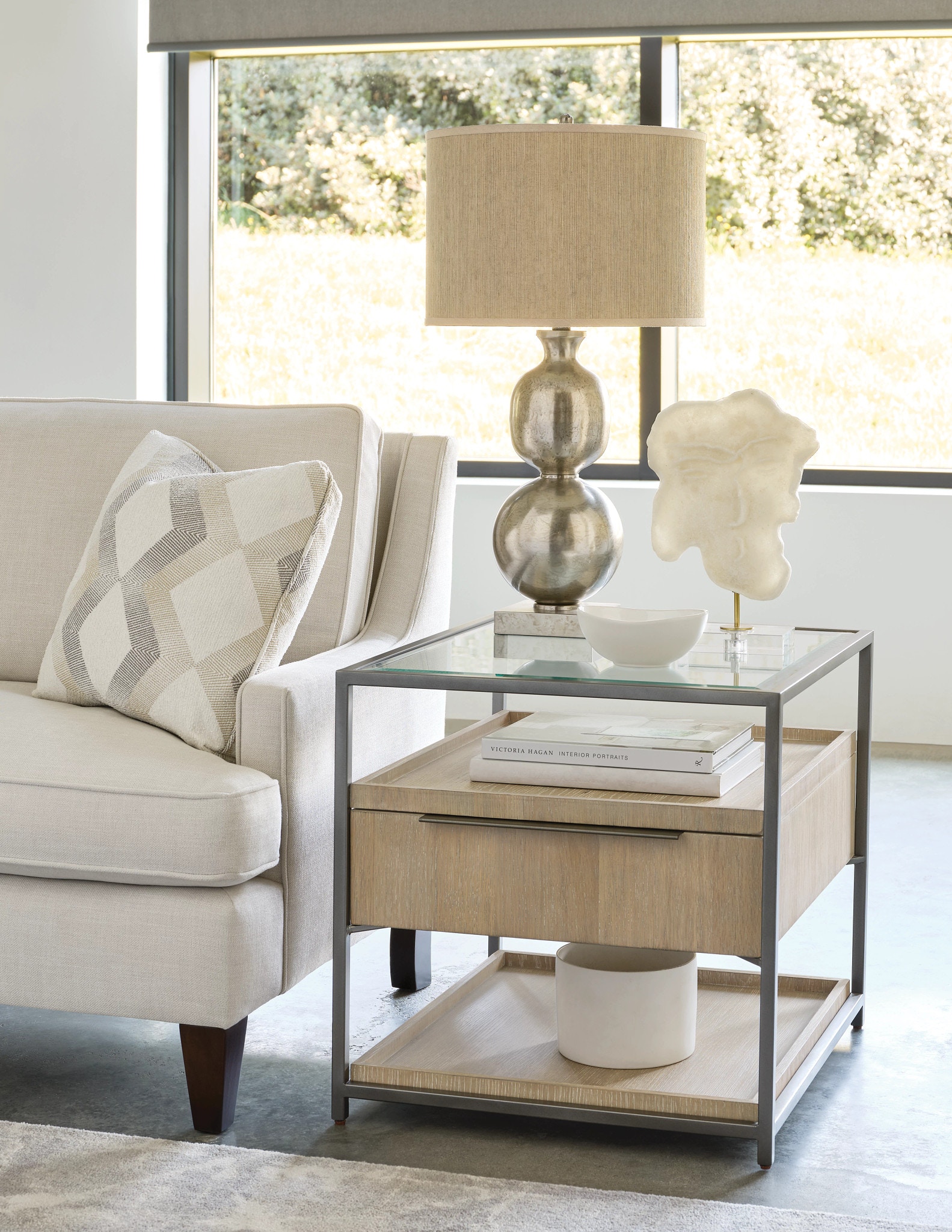 Modern Rectangular Drawer End Table - Thumbnail 3