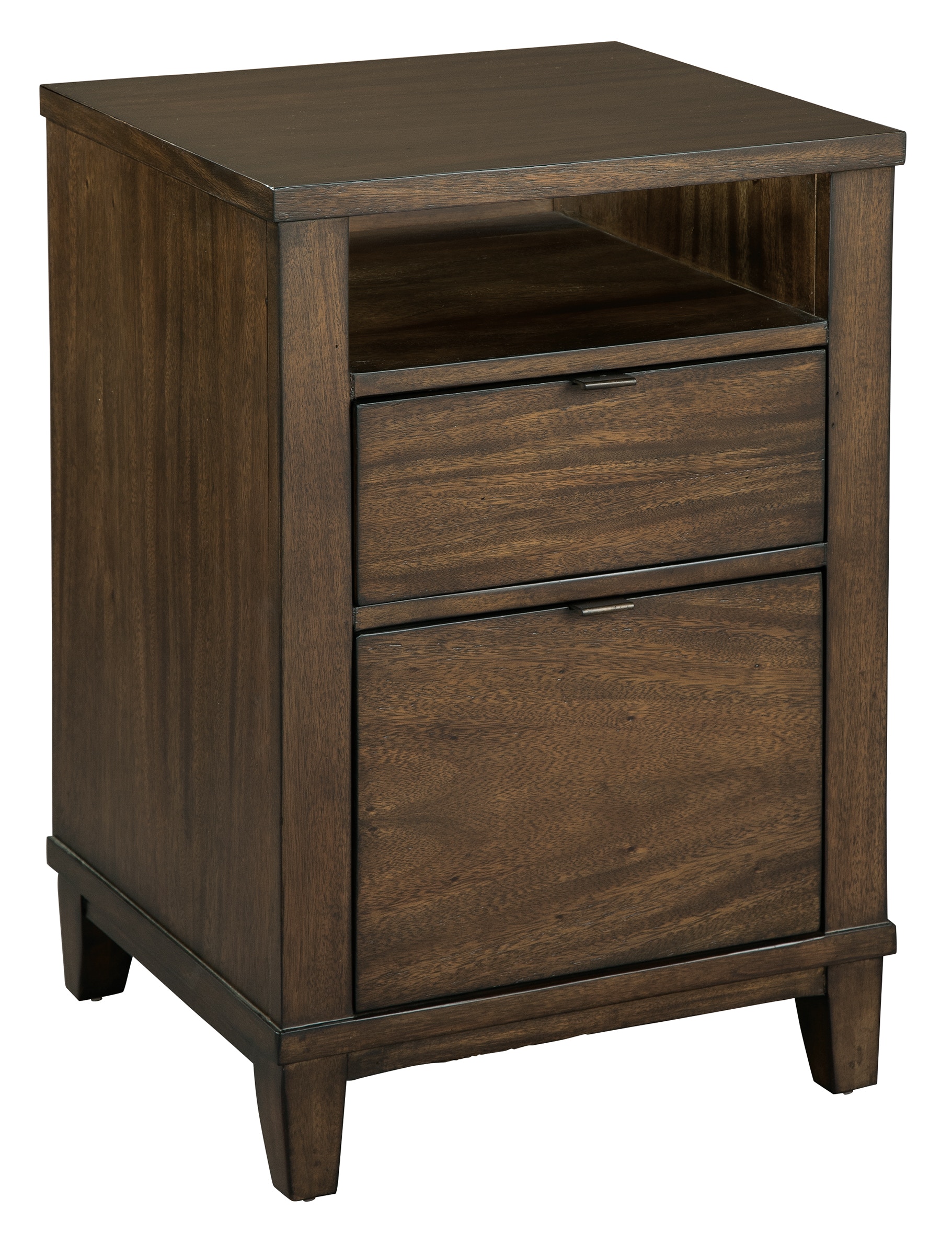 dark brown wood filing cabinet