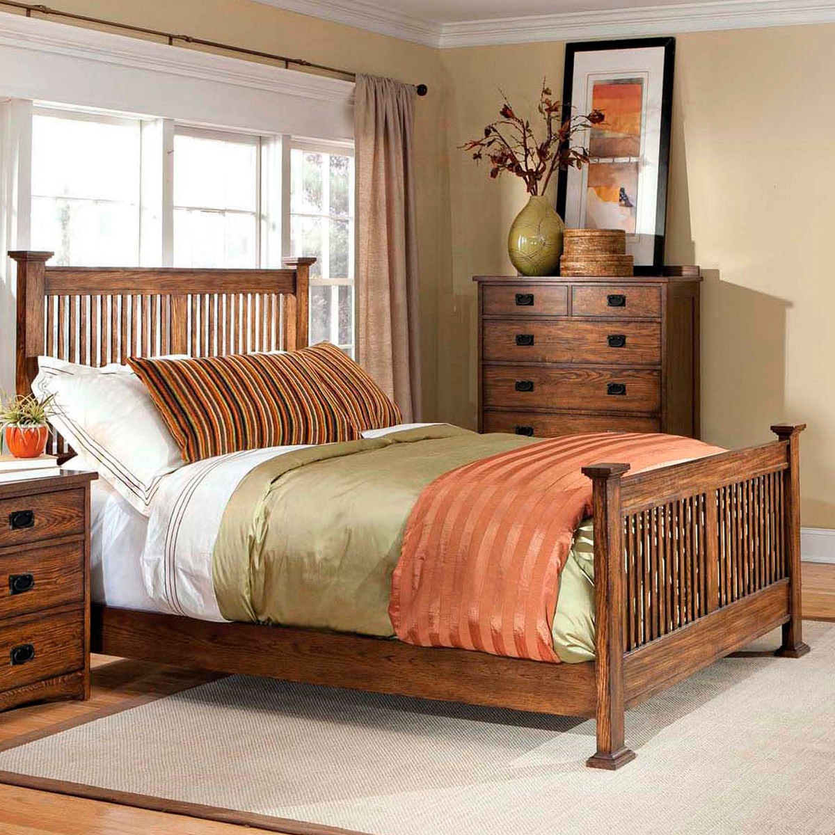 Oak Park Queen Slat Bed - Thumbnail 2