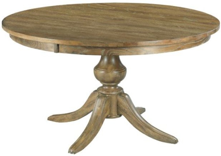 Kincaid Furniture The Nook - Brushed Oak 54'' Round Dining Table With Wood Base 663-54WP