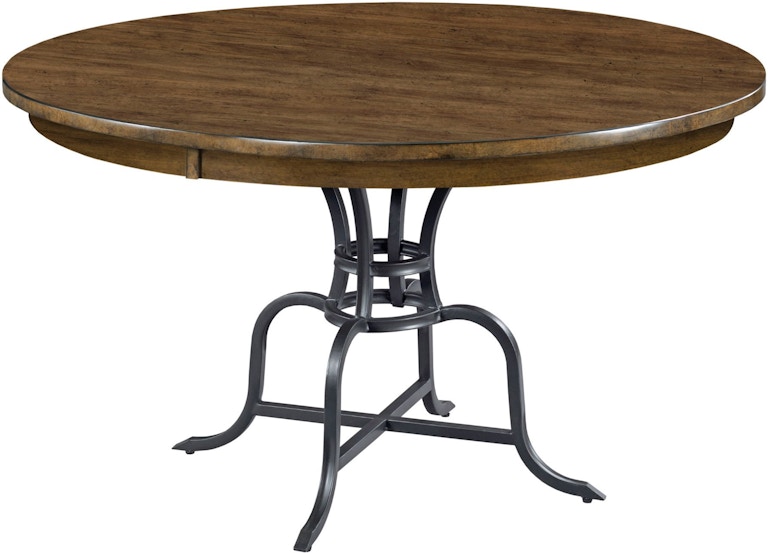Kincaid Furniture The Nook - Hewned Maple 54'' Round Dining Table With Metal Base 664-54MP