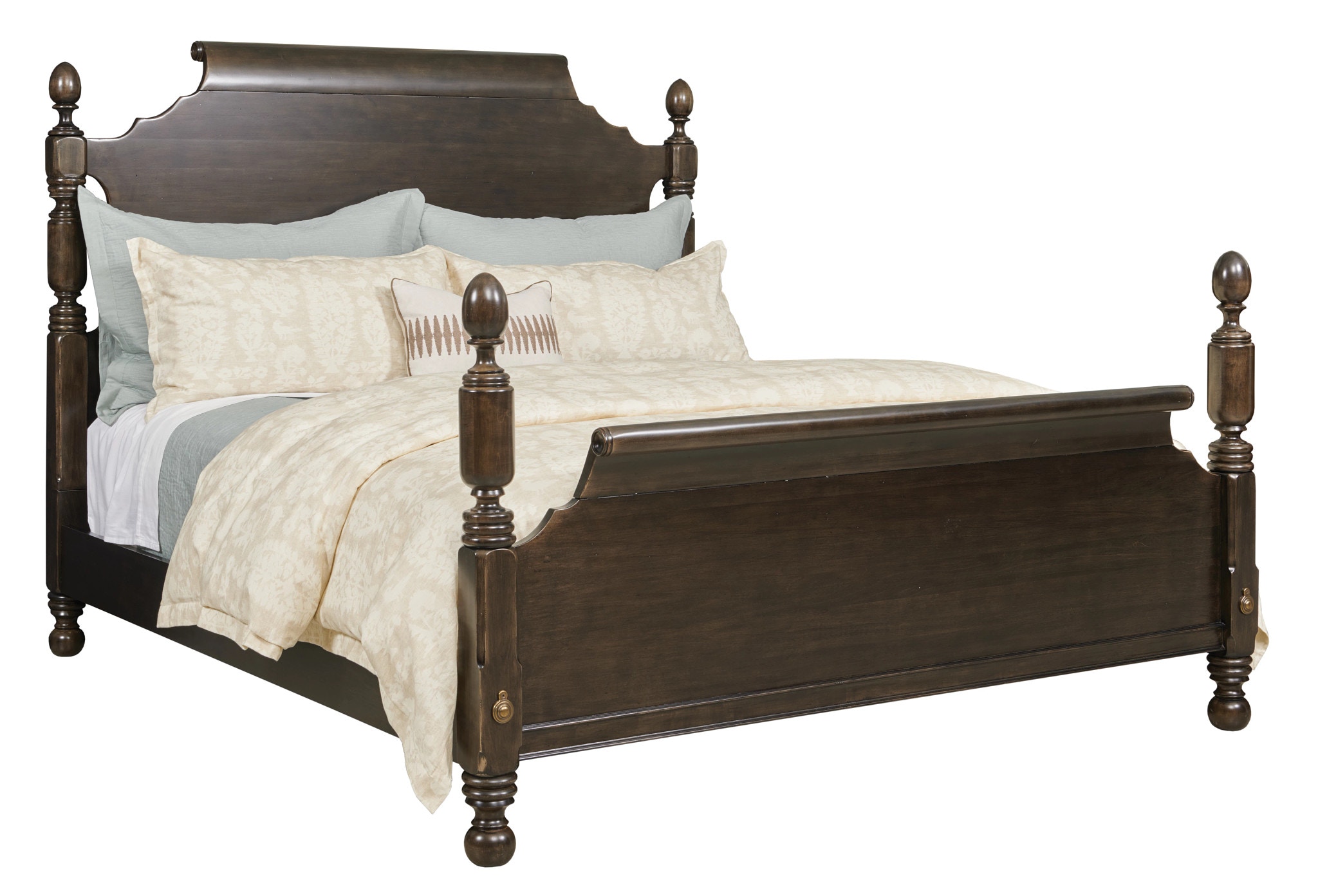 Kincaid Furniture Bedroom King Brighton Poster Bed - Black - Complete  487-326BP - Knight Furniture, image size:1024x768