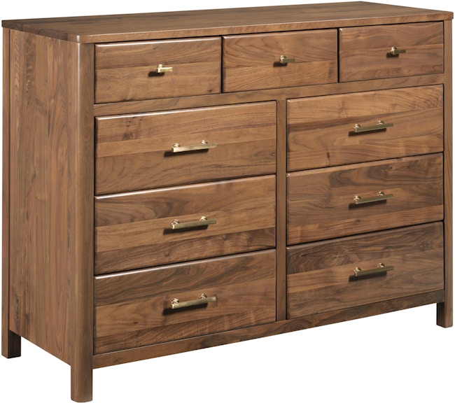 Kincaid Furniture Monogram Walnut Flat Top Nine Drawer Dresser 315-131