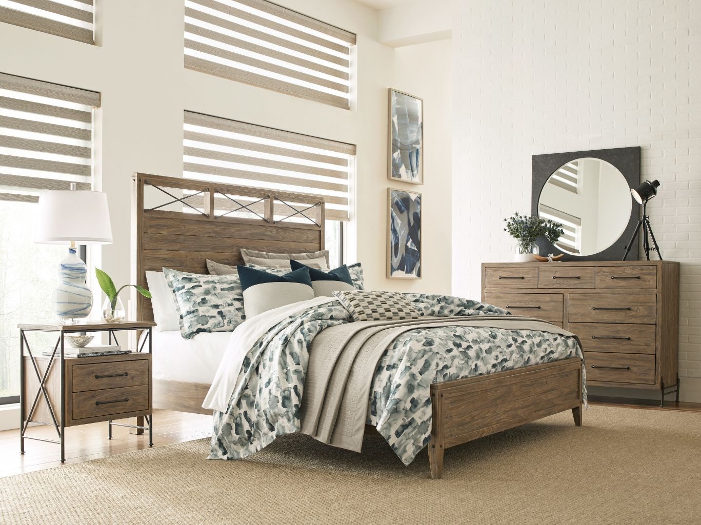 Kincaid Furniture Bedroom Jackson Queen Panel Bed Complete 944304P