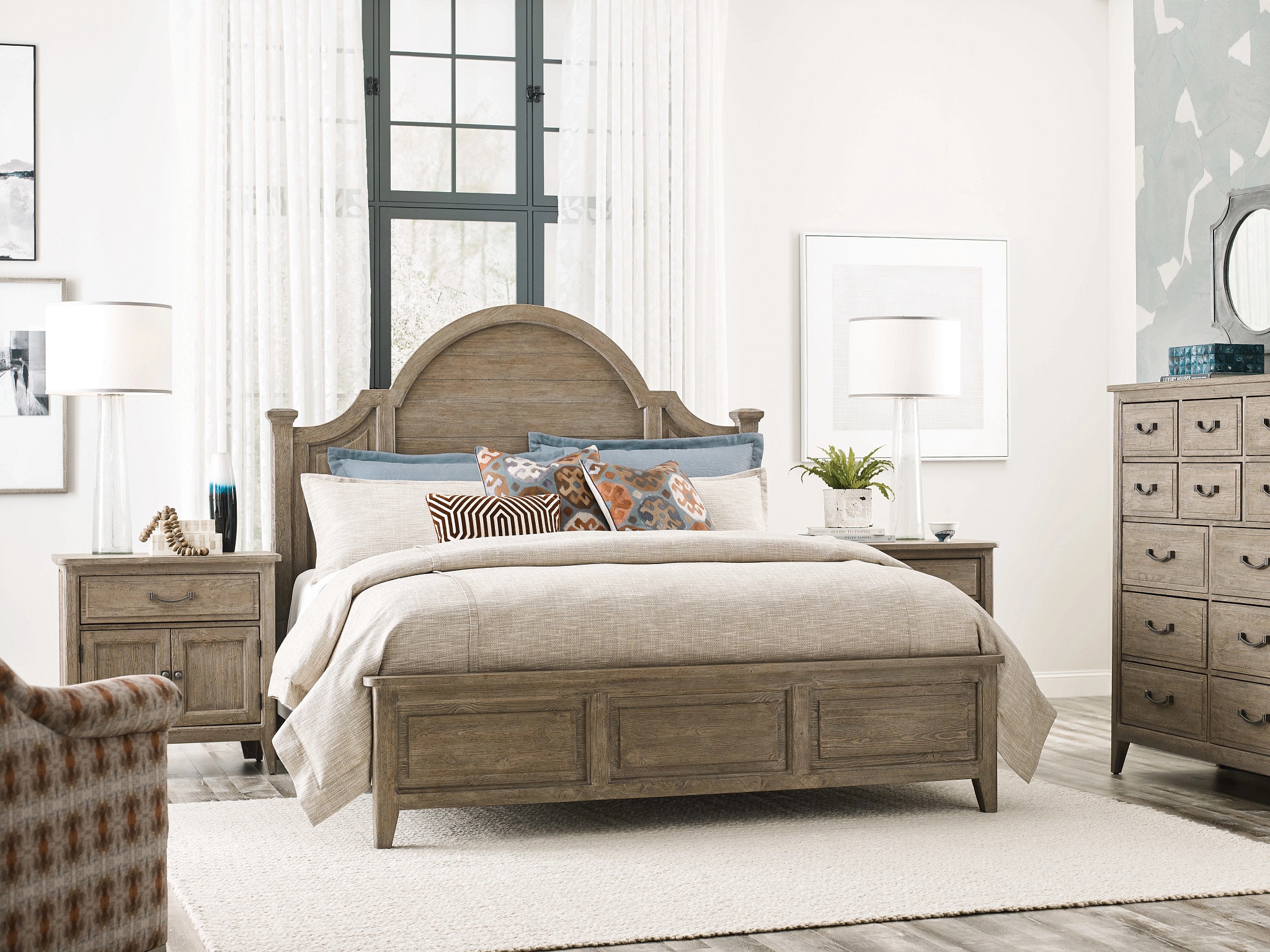 Woodbridge Upholstery Allegheny California King Panel Bed Complete 025-308P