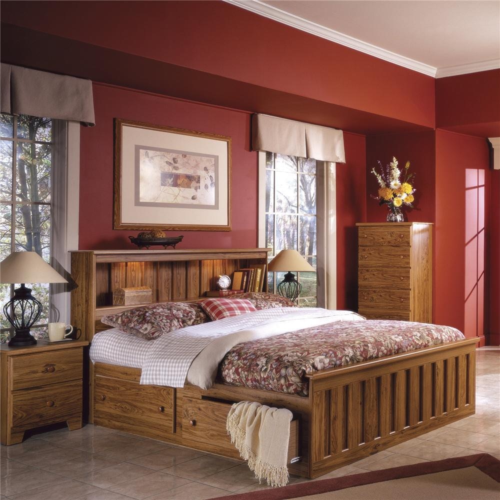 Lang Furniture Bedroom Bookcase 4 Drawer Panel Captains Bed King