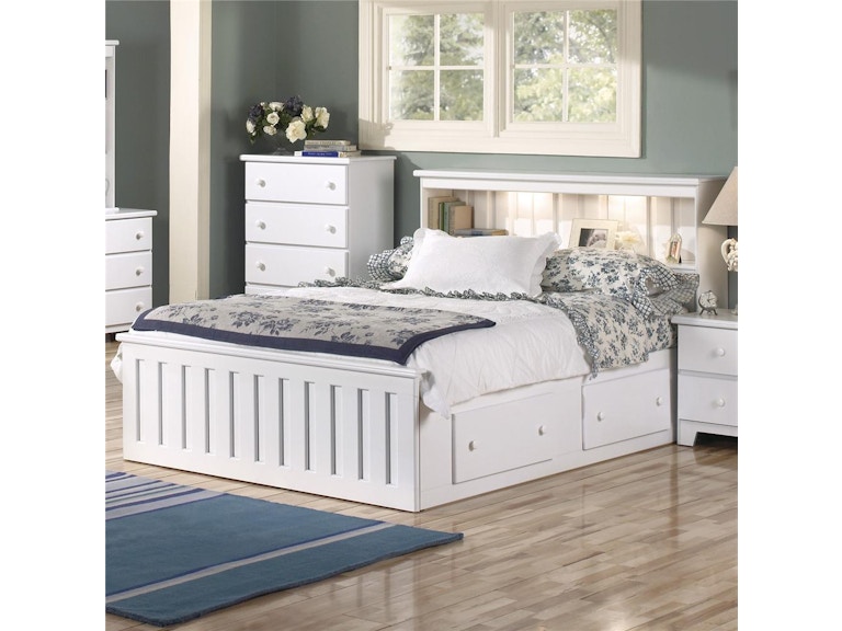 Lang Furniture Youth Bookcase 4 Drawer Panel Captains Bed Queen