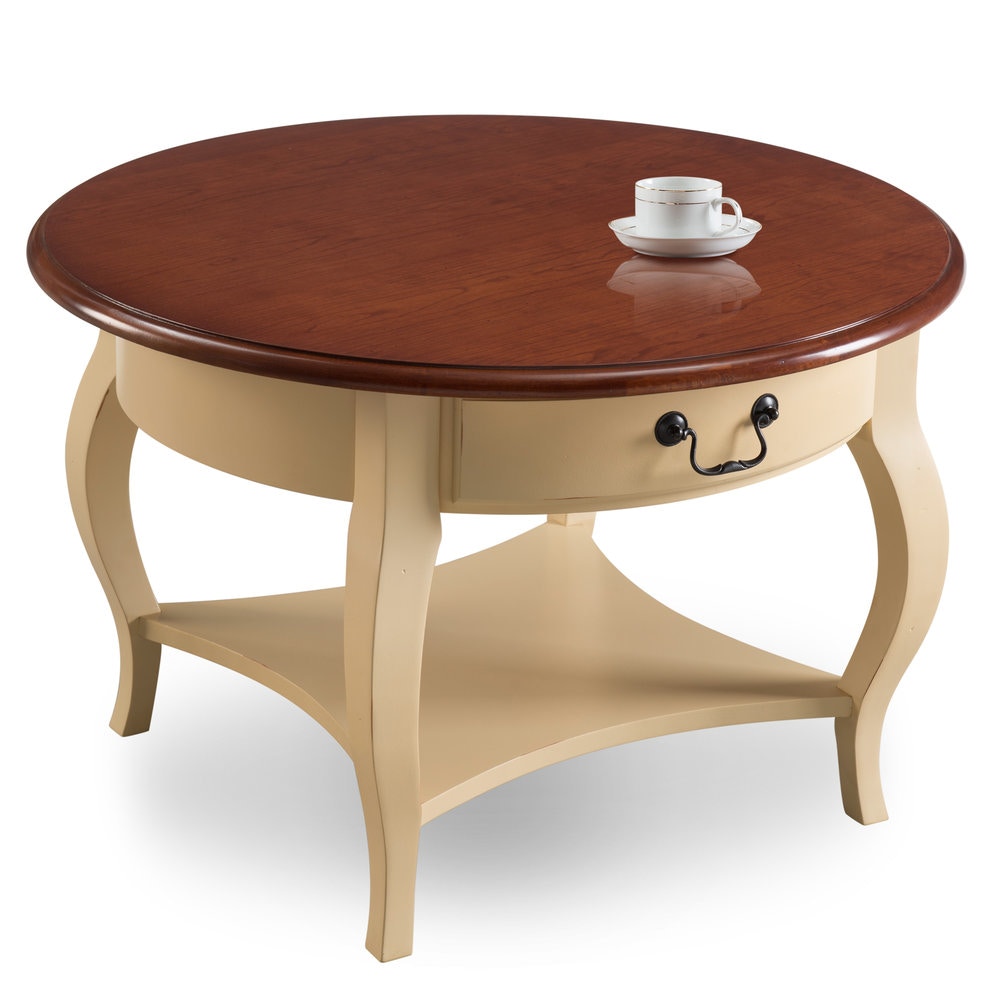 ivory round coffee table