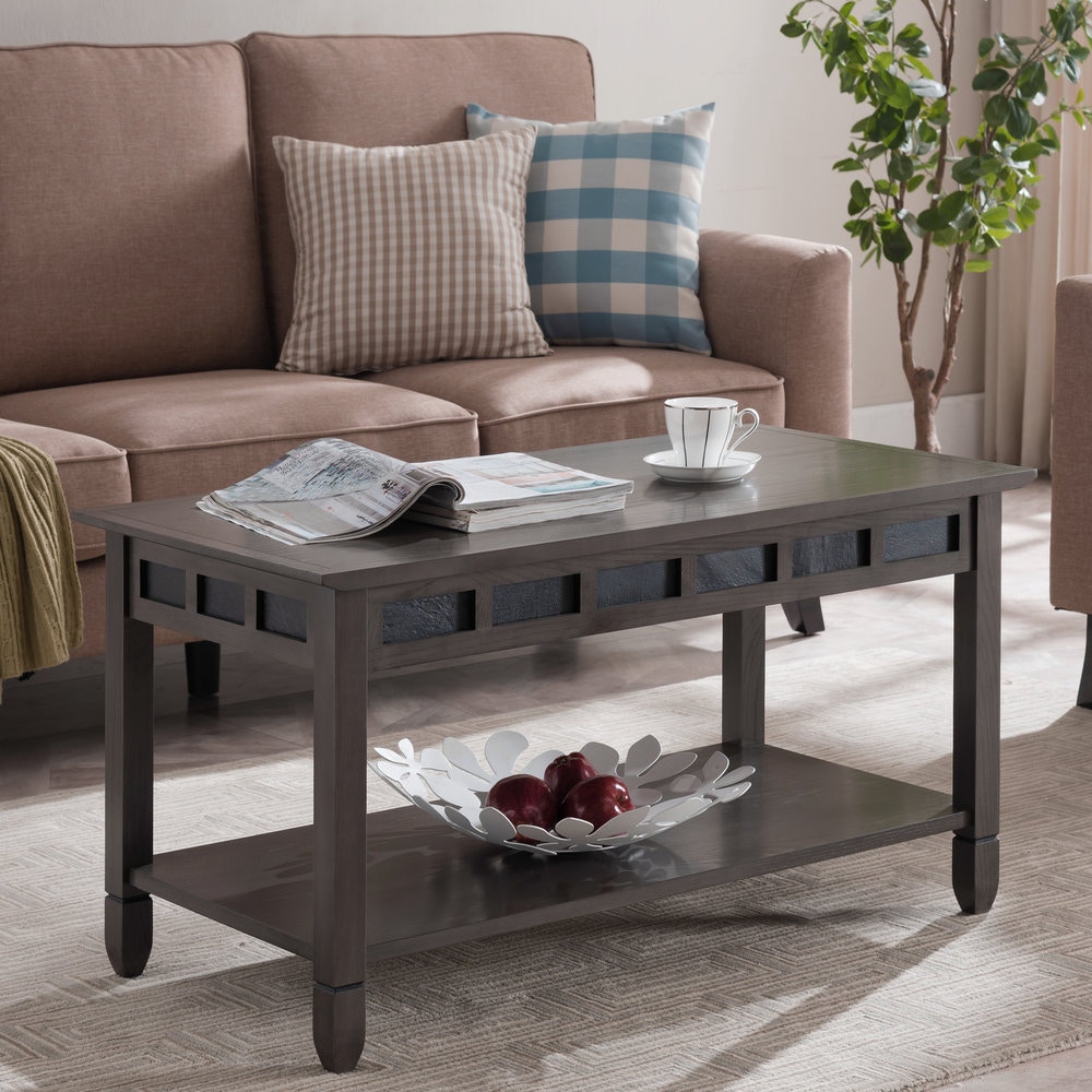 rustic slate coffee table