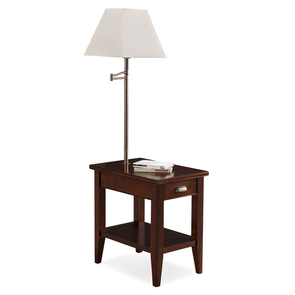 chair side table with built in lamp