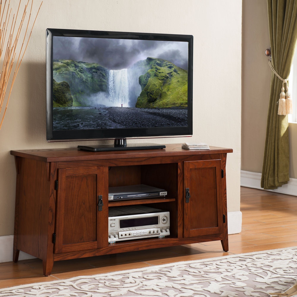 Leick 81560 Bella Maison 60-Inch TV Stand with Lever Handles Chocolate Cherry