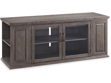 Leick Furniture Gray Washed Oak 62" TV Stand With Bookcase Ends 84162