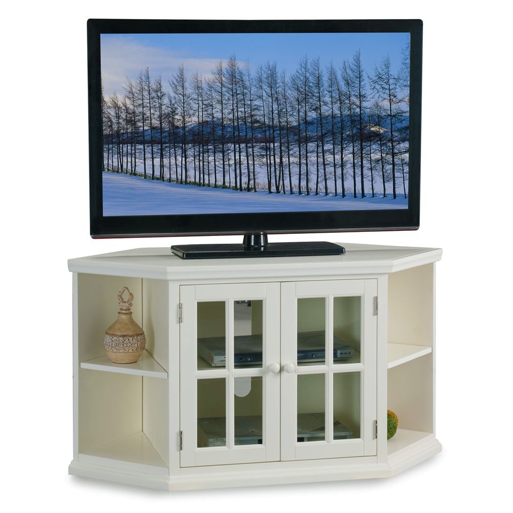 Leick Home Home Office White 46 Corner Tv Stand With Bookcases
