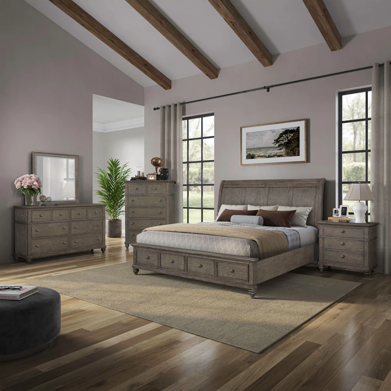 Liberty Furniture Bedroom King Storage Bed, Dresser and Mirror, Chest, Night Stand 104G-BR-KSBDMCN Liberty Furniture Bedroom King Storage Bed, Dresser and Mirror, Chest, Night Stand 104G-BR-KSBDMCN
