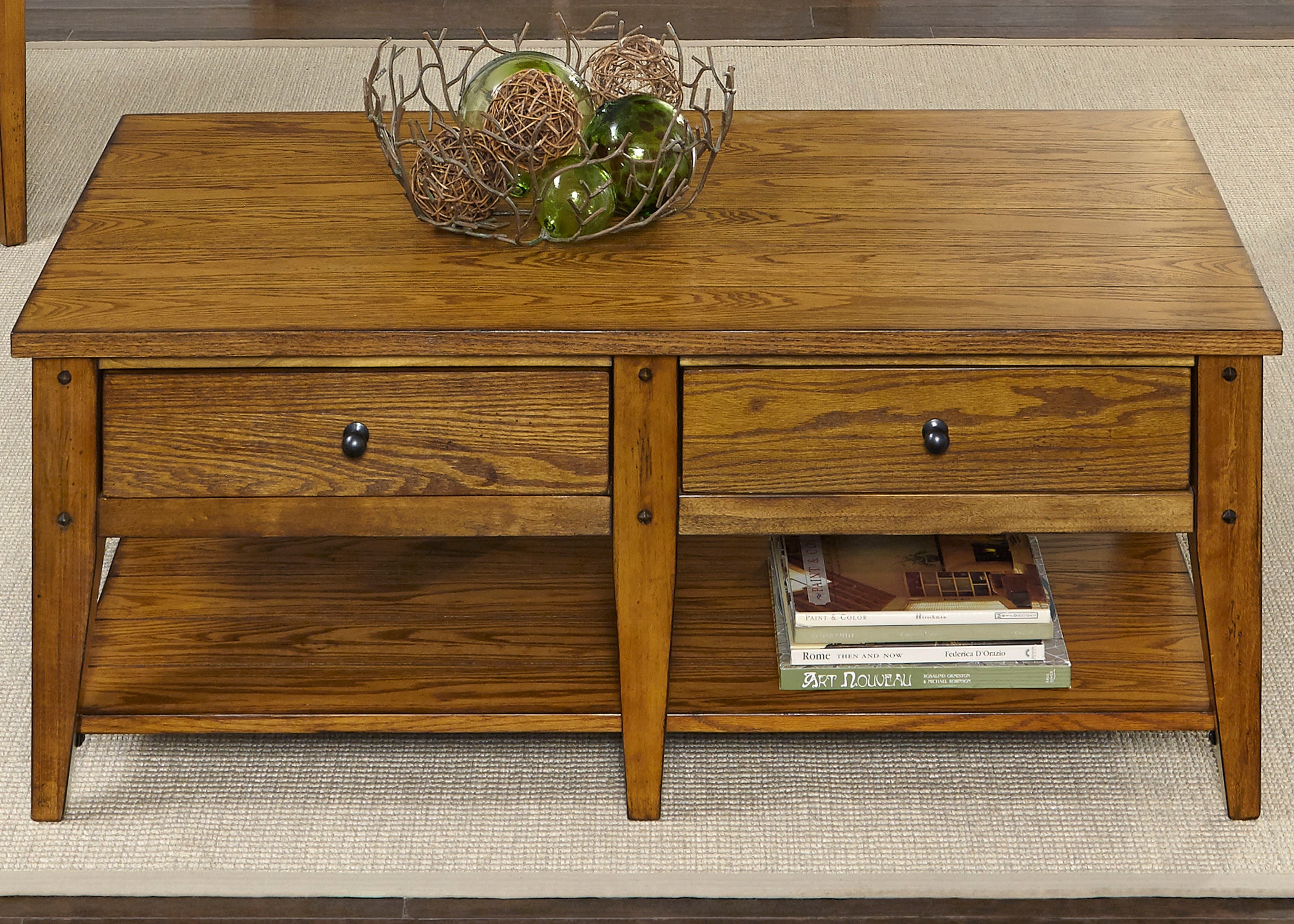 Oak end deals tables with drawers