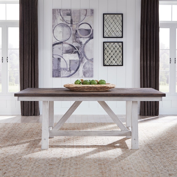 Liberty Furniture Fixed Top Trestle Table 139WH-T4078 at Woodstock Furniture & Mattress Outlet