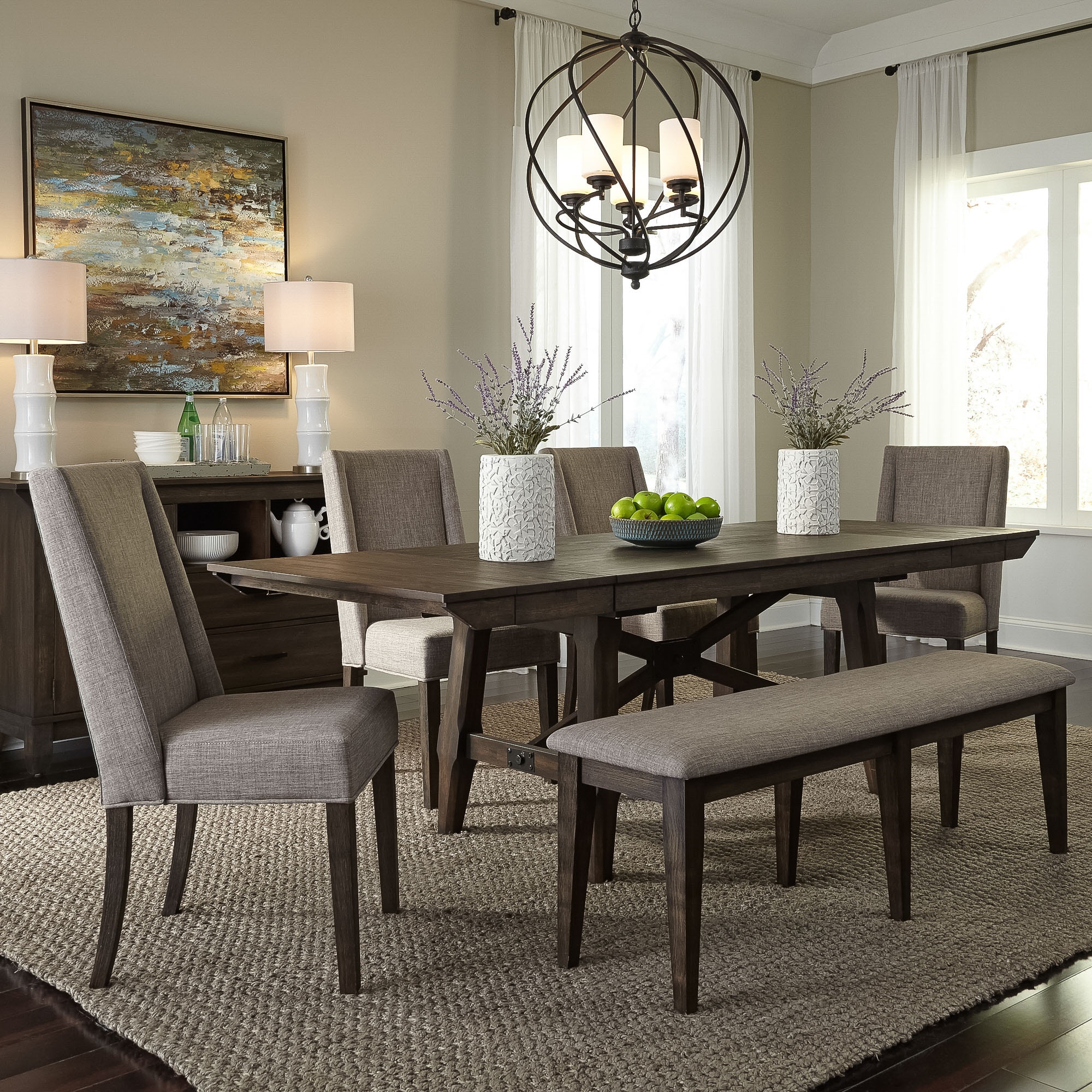 Trestle dining best sale table set