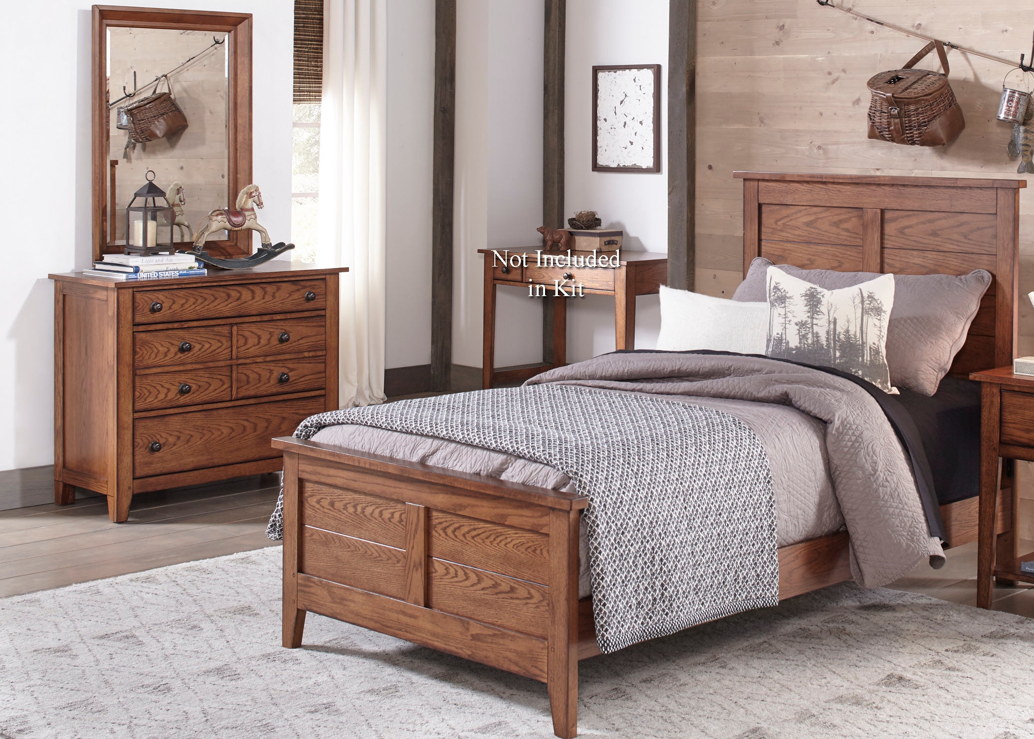 Liberty Furniture Youth Twin Panel Bed, Dresser and Mirror 175YBR