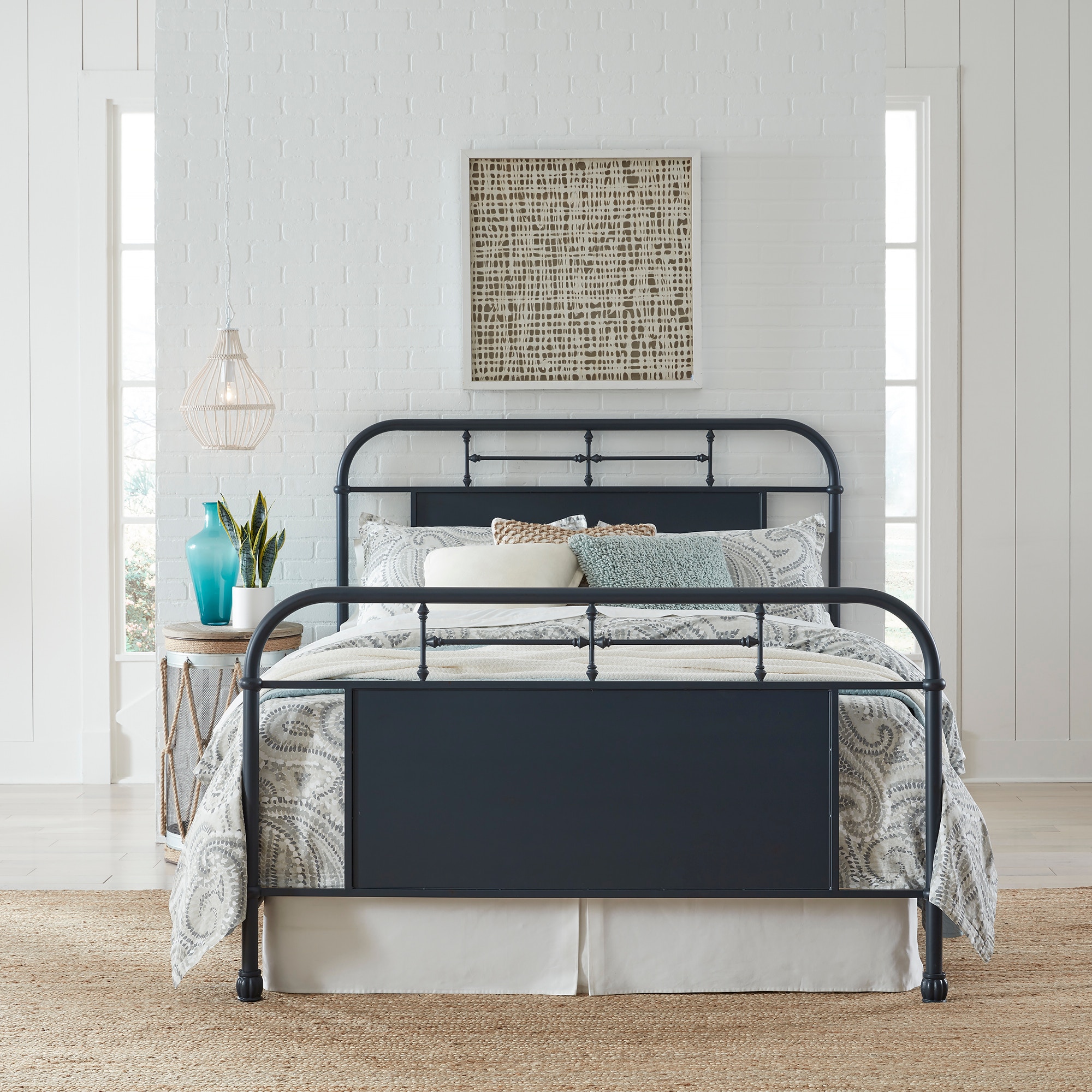 Liberty Furniture Bedroom Queen Metal Bed - Green 179-BR13HFR-G - B.F ...