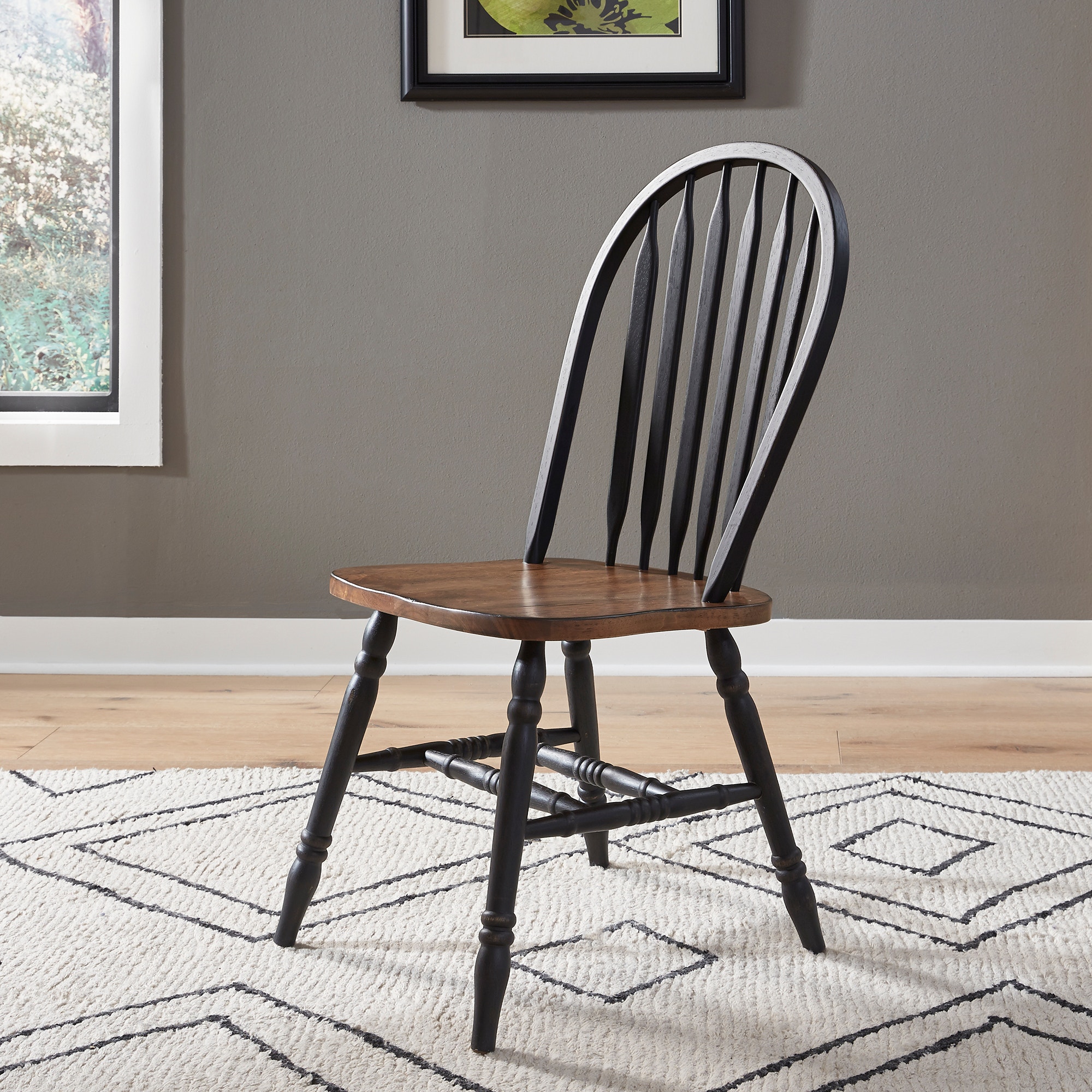 Black windsor best sale back dining chairs