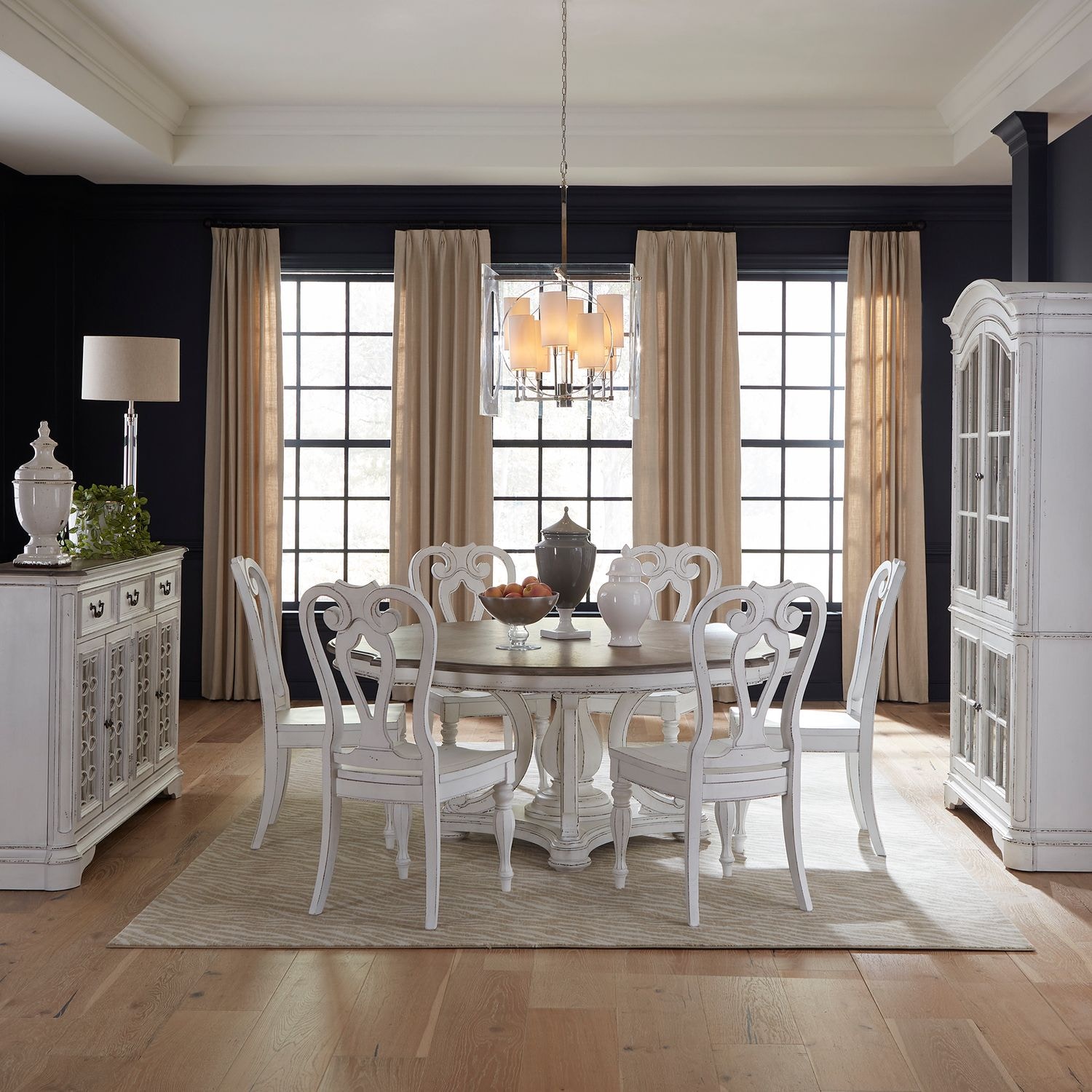 Liberty Furniture Casual Dining Opt 7 Piece Round Ped Table Set 244-DR ...