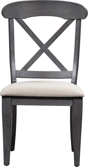 Liberty Furniture Ocean Isle Slate Upholstered X Back Side Chair 303G-C3001S at Woodstock Furniture & Mattress Outlet