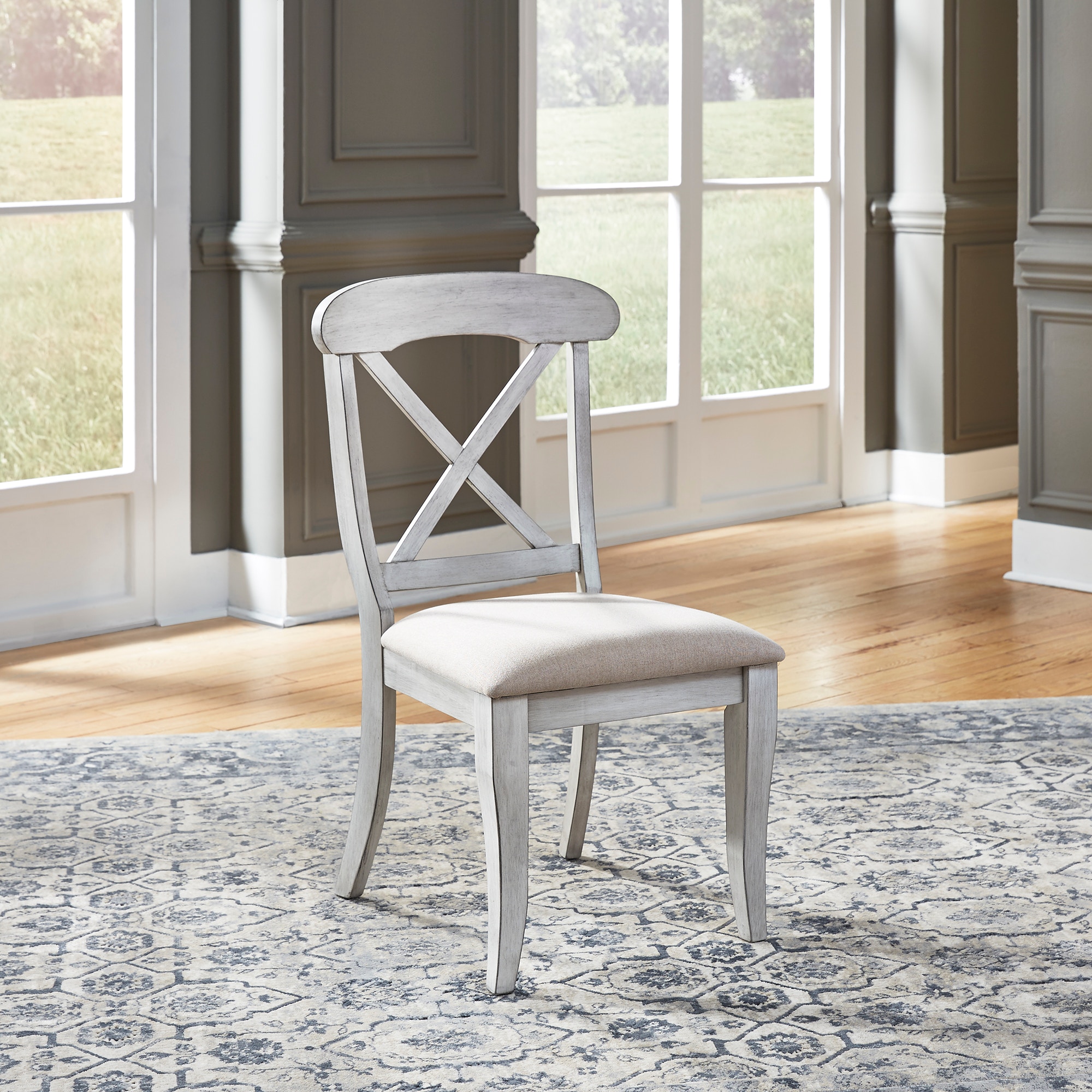 Cross back discount upholstered dining chair