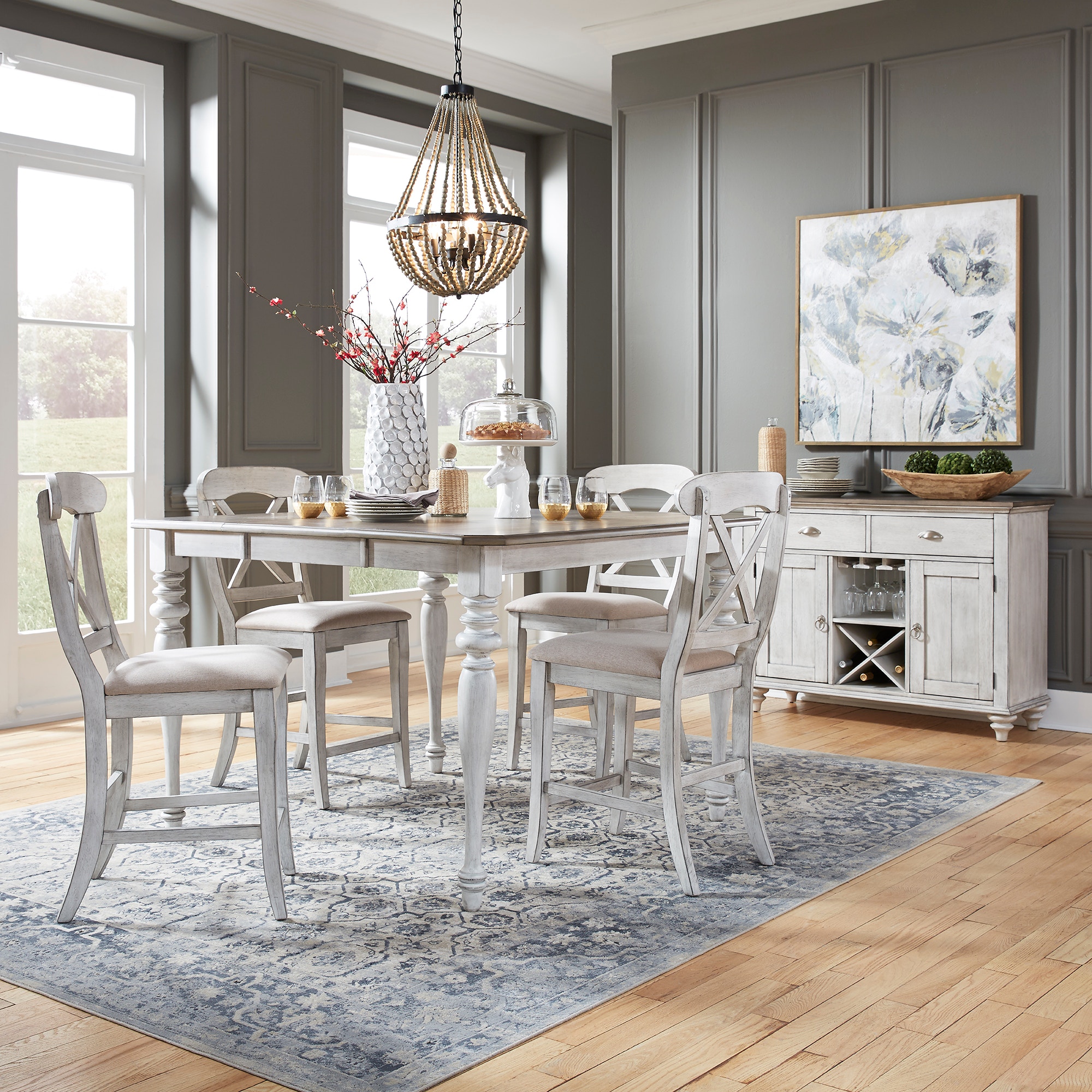 Small grey discount dining table set