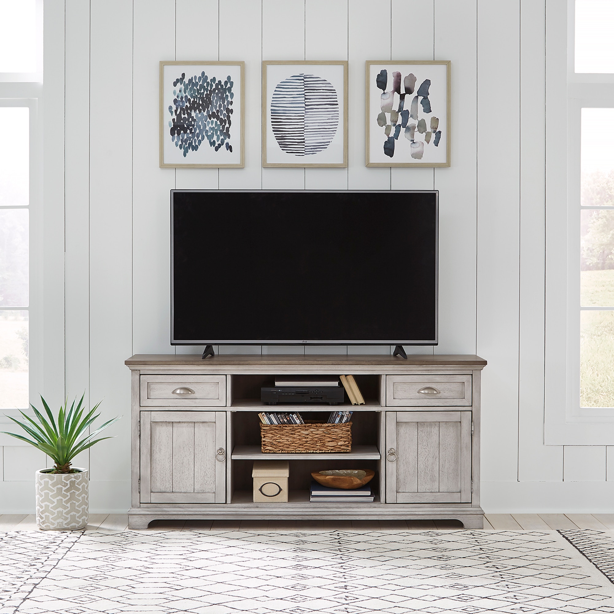 Liberty furniture white on sale entertainment center