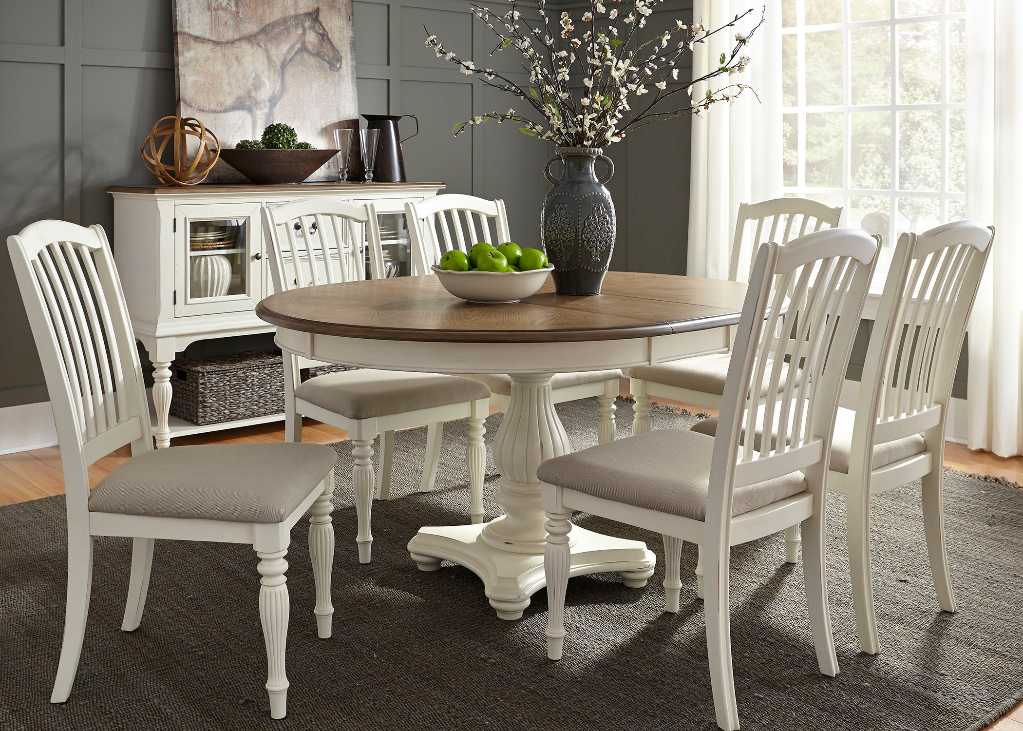 Liberty furniture pedestal deals table