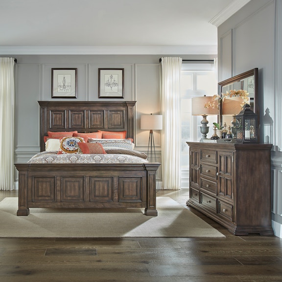 Liberty Furniture King Panel Bed, Dresser and Mirror 361-BR-KPBDM 361-BR-KPBDM