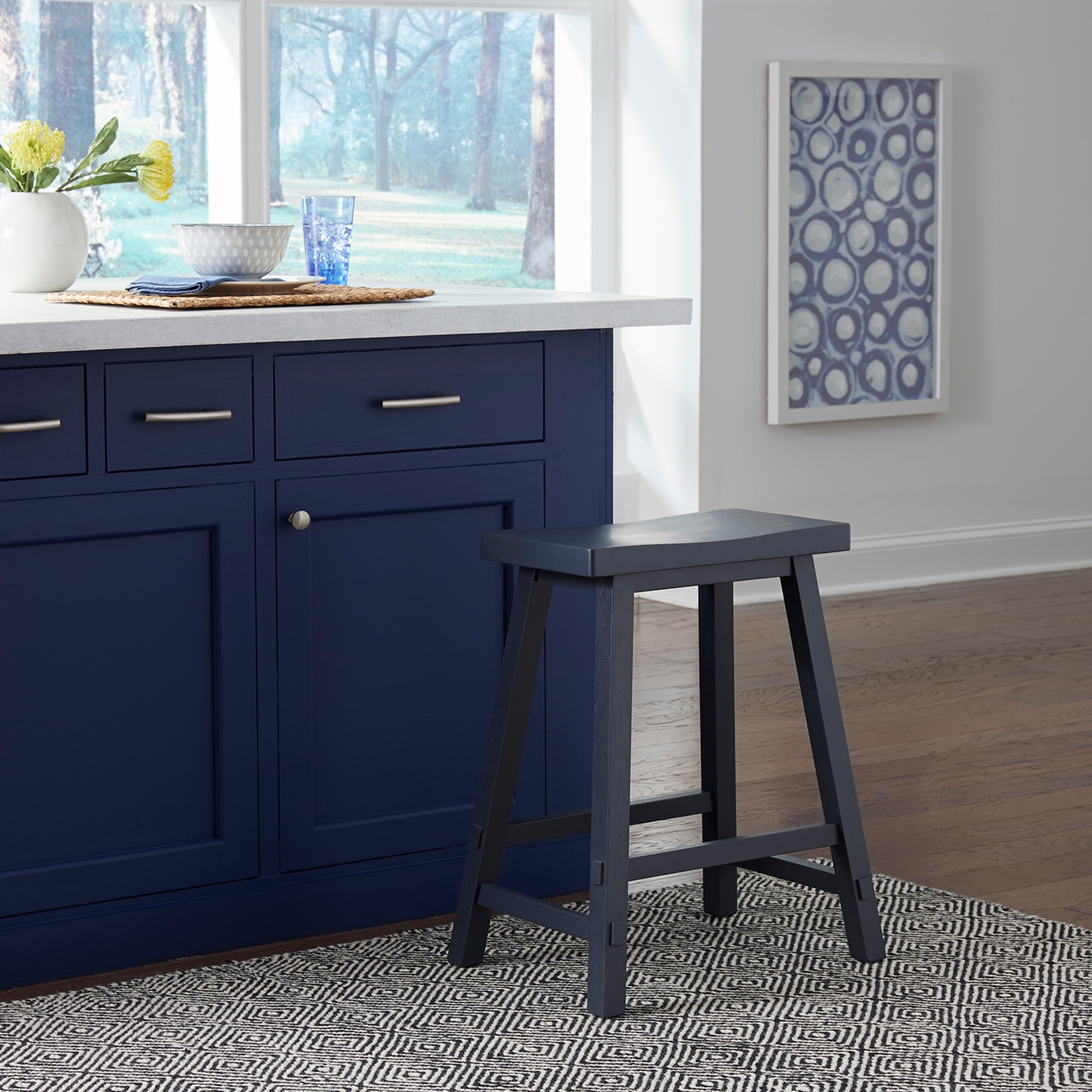 Navy kitchen stools hot sale