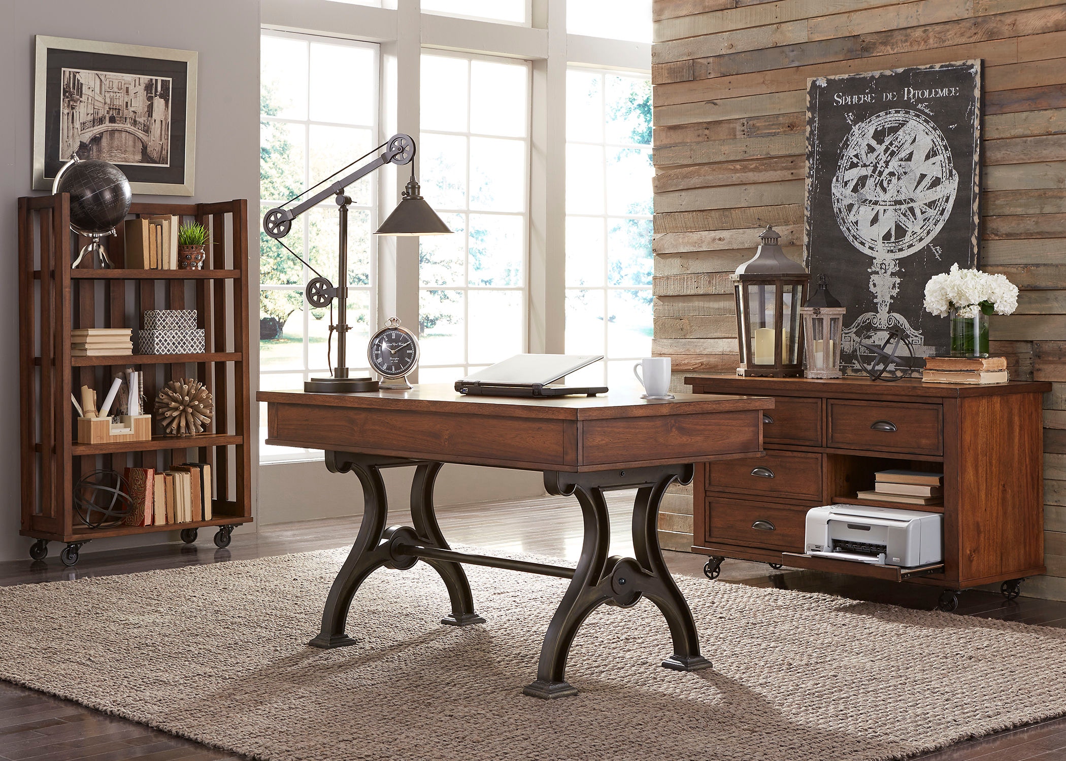 writing desk and credenza set