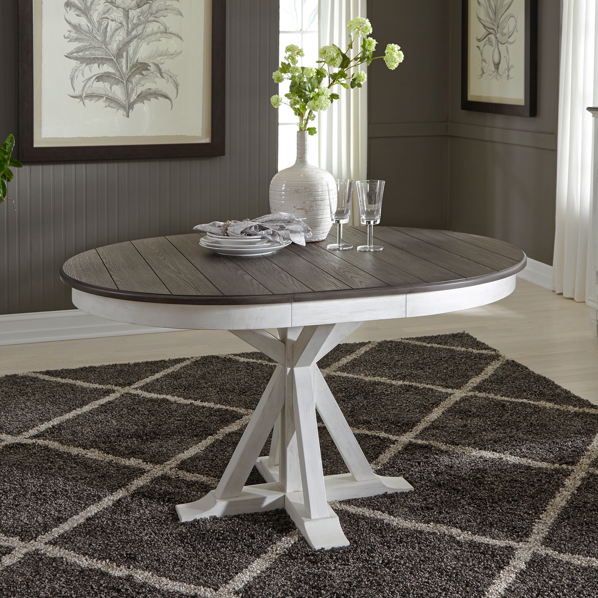 oval single pedestal dining table