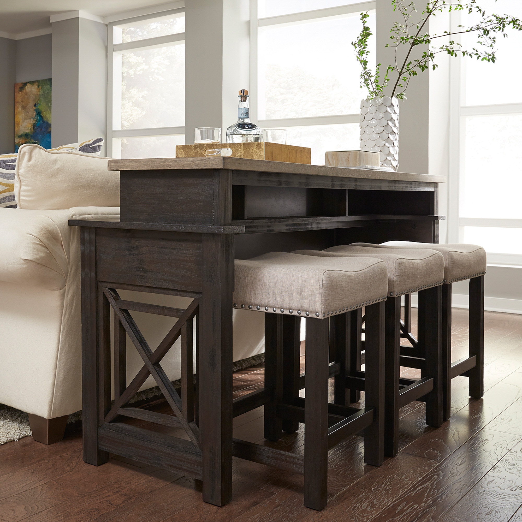 Console table discount with 3 stools