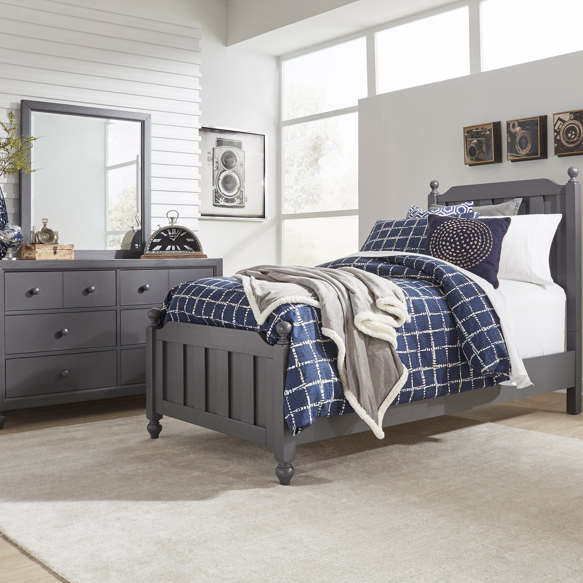 Rustic grey 2024 twin bed